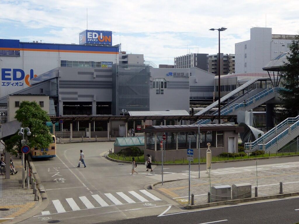 JR Amagasaki Station exterior in Hyogo Prefecture, Japan
